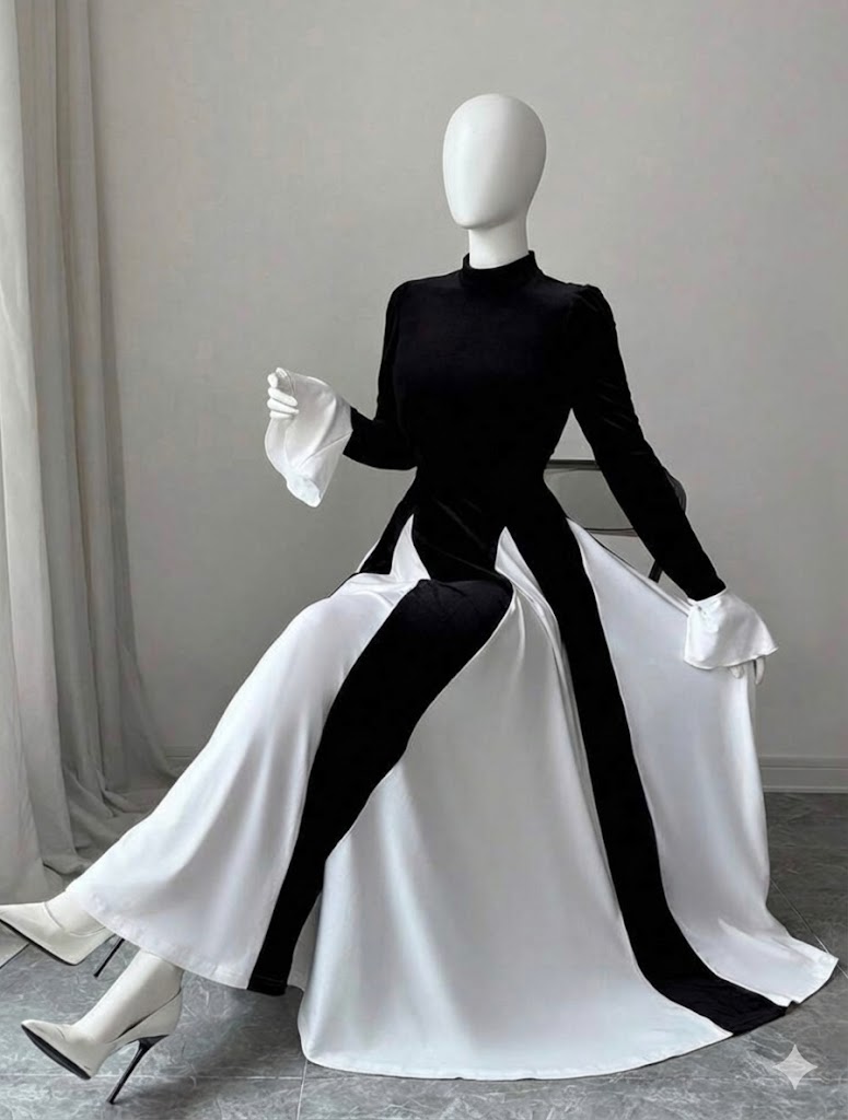 Robe noir et blanc 